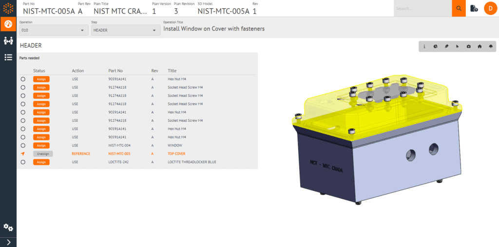 3D Component Assignment in Solumina